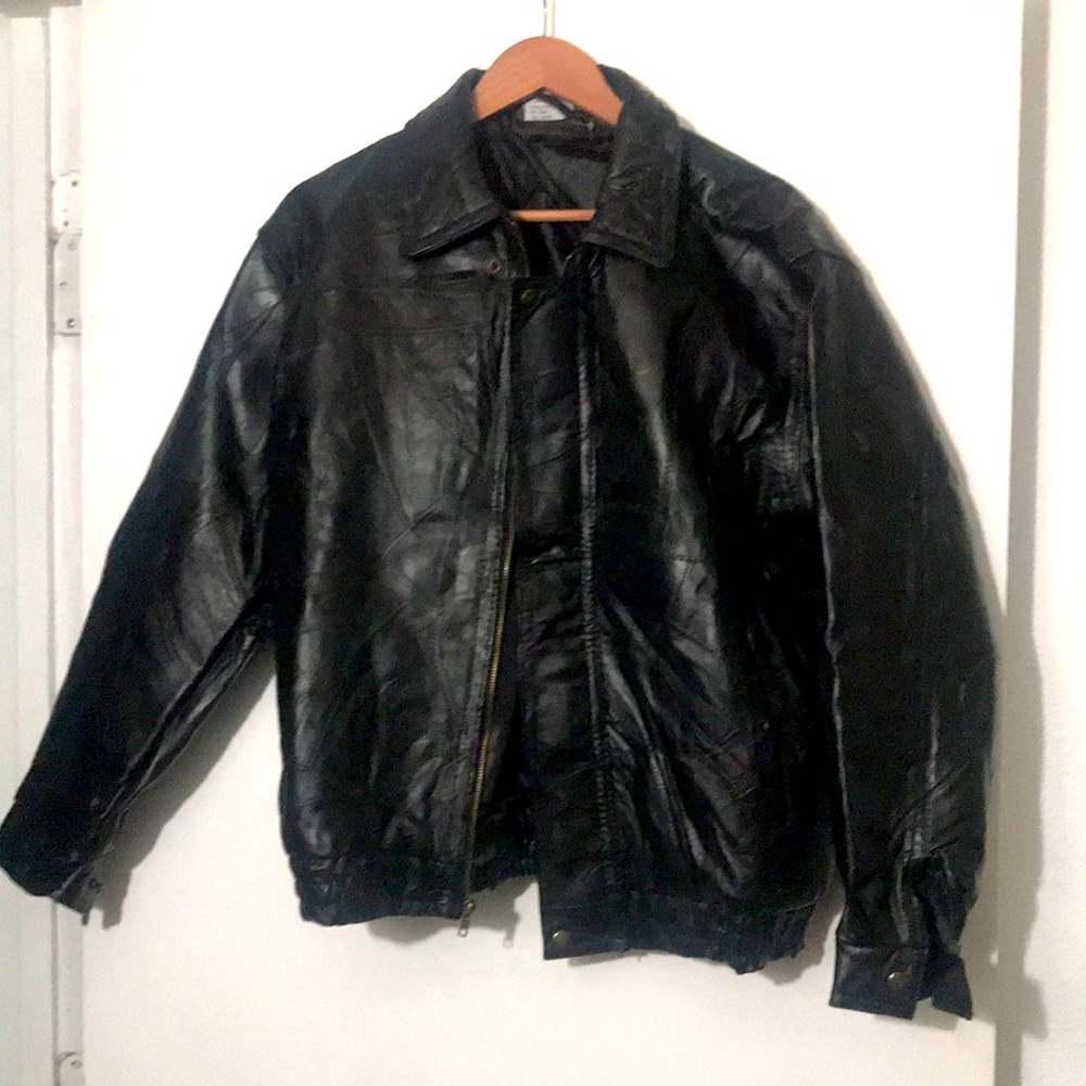 Must Have Genuine Professional Leather Bomber Jacket Black